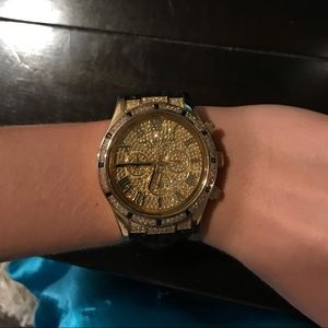 Michael Kors Black and Gold Watch (2310)